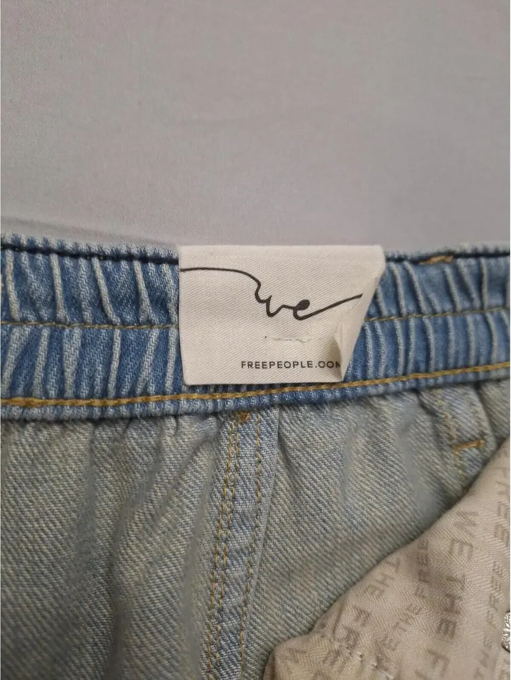 We The Free Curvy Back To Basics Light Blue Long Denim Shorts
